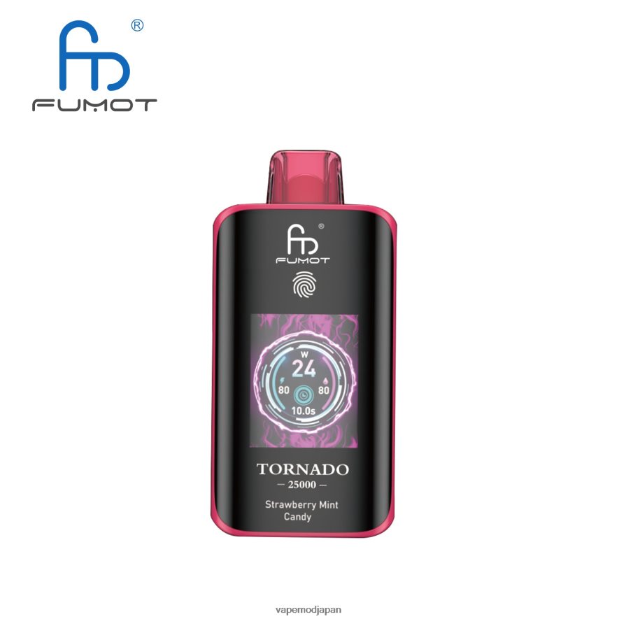 Vape おすすめ - ストロベリーミントキャンディー Fumot Tornado 25000 使い捨て電子タバコ 6B0RVV15