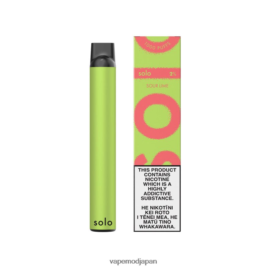 Vape おすすめ - Solo 使い捨て電子タバコ B6N2FT18 サワーライム