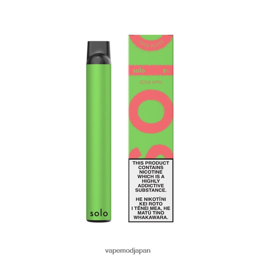 Vape ニコチン - Solo 使い捨て電子タバコ B6N2FT5 酸っぱいリンゴ