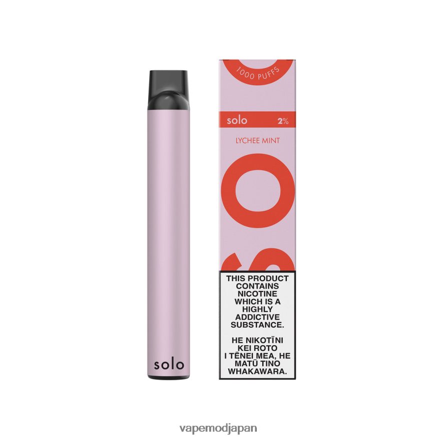 Vape おすすめ - Solo 使い捨て電子タバコ B6N2FT9 ライチミント