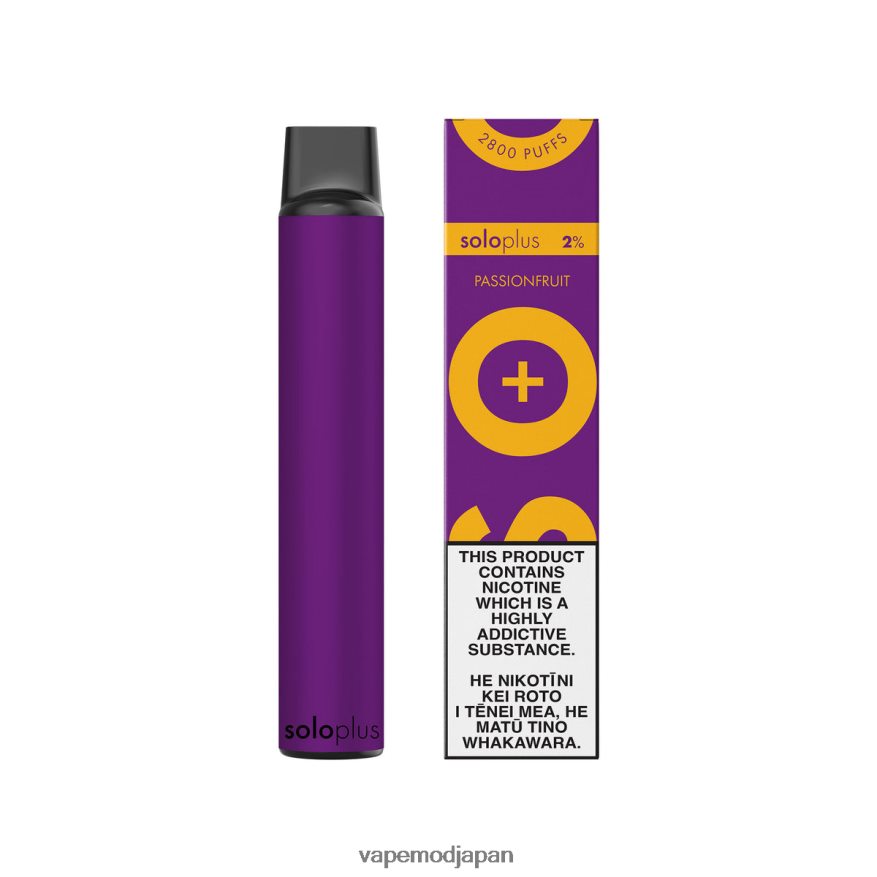 Vape ニコチン - Solo Plus 使い捨て電子タバコ B6N2FT29 パッションフルーツ