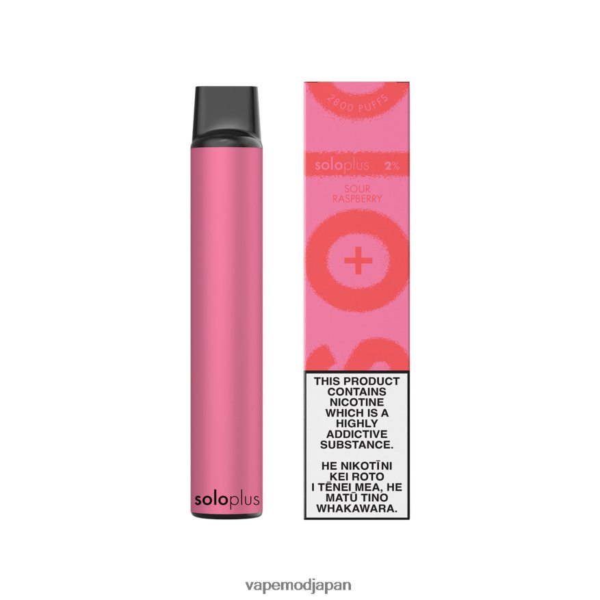 Vape ニコチン - Solo Plus 使い捨て電子タバコ B6N2FT35 酸っぱいラズベリー