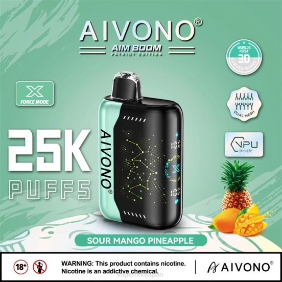 Vape おすすめ - サワーマンゴーパイナップル Aivono AIM BOOM 25000 2B8R351
