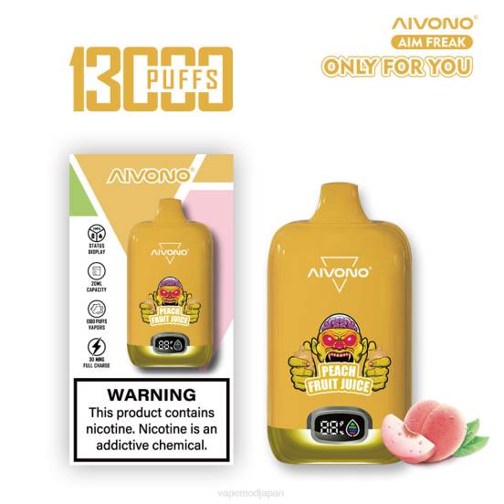 Vape ニコチン - 桃の果汁 Aivono AIM FREAK 13000 2B8R245