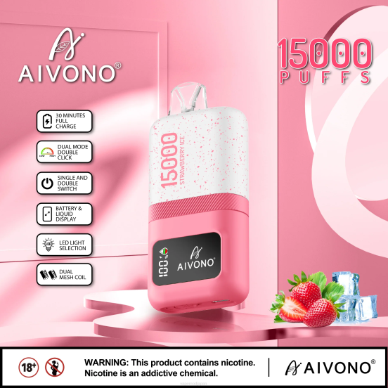 Vape ニコチン - ストロベリーアイス Aivono AIM magic 15000 2B8R71