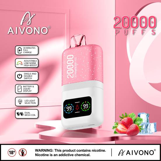 Vape ニコチン - ストロベリーアイス Aivono AIM magic 20000 2B8R74