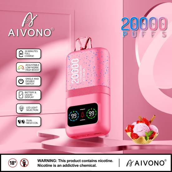 Vape ニコチン - ストロベリーアイスクリーム Aivono AIM magic 20000 2B8R80