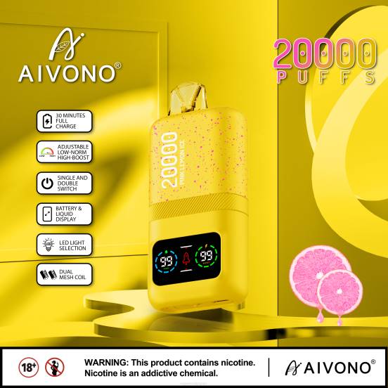 Vape ニコチン - ピンクレモンアイス Aivono AIM magic 20000 2B8R83