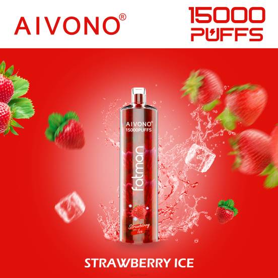 Vape ニコチン - ストロベリーアイス Aivono FATMAN 15000 2B8R11