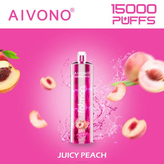 Vape ニコチン - ジューシーな桃 Aivono FATMAN 15000 2B8R17