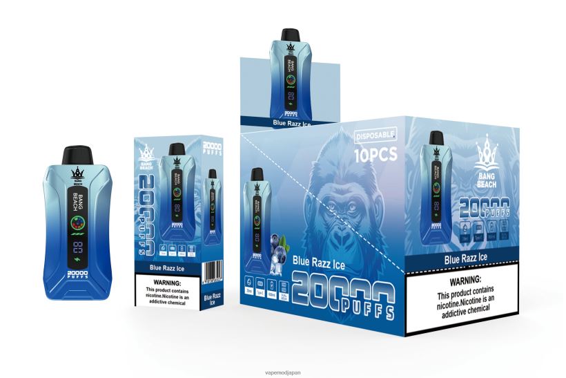 Vape ニコチン - Bang Beach 20000 パフのスマート スクリーン VAPE L4044811 ブルーラズアイス