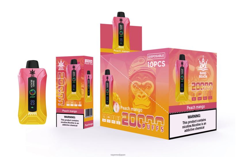 Vape ニコチン - Bang Beach 20000 パフのスマート スクリーン VAPE L404482 ピーチマンゴー