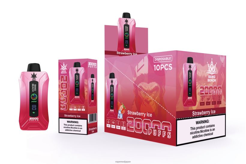 Vape おすすめ - Bang Beach 20000 パフのスマート スクリーン VAPE L404486 ストロベリーアイス