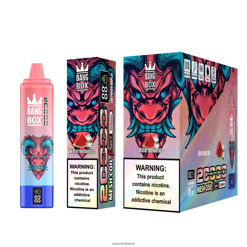 Vape ニコチン - Bang Box 20000パフのスマートスクリーン L4044856 スイカ氷