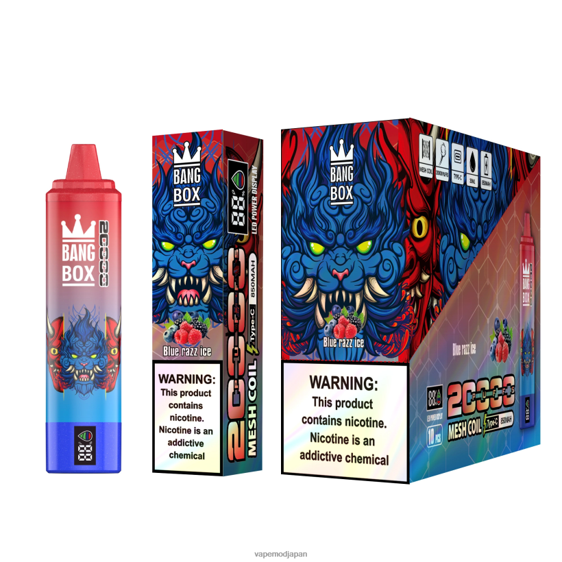 Vape ニコチン - Bang Box 20000パフのスマートスクリーン L4044859 ブルーラズアイス