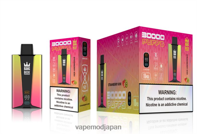 Vape ニコチン - Bang Box 30000パフのスマートスクリーン L4044874 イチゴキウイ