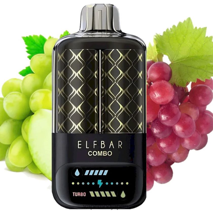Vape おすすめ - Elf Bar Combo 25000 緑のブドウとブドウ 40JXH29