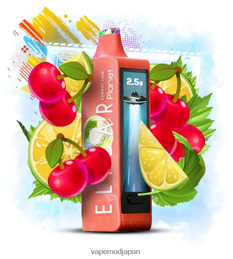 Vape ニコチン - Elf Bar Planet 25000 チェリーライム 40JXH223