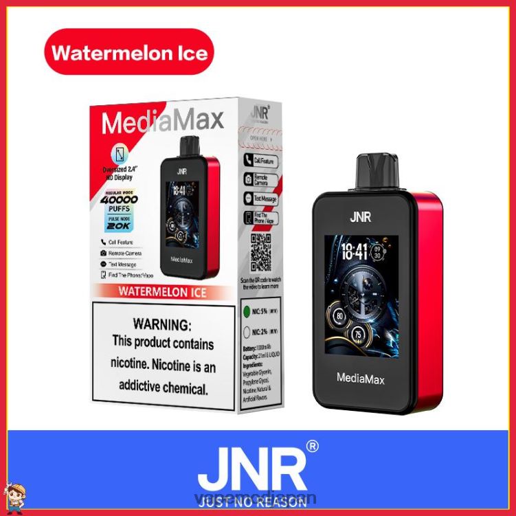Vape ニコチン - スイカ氷 JNR MediaMax 40kパフ P2J8LJ18