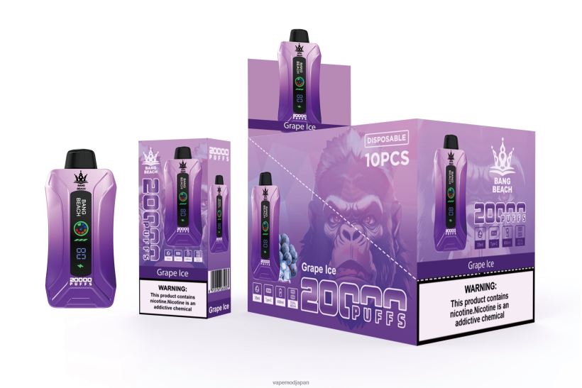 Vape Japan - Bang Beach 20000 パフのスマート スクリーン VAPE L4044810 ぶどう氷