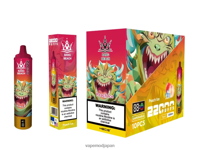 Vape Japan - Bang Beach 22000パフのスマートスクリーン L4044816 ピーチアイス