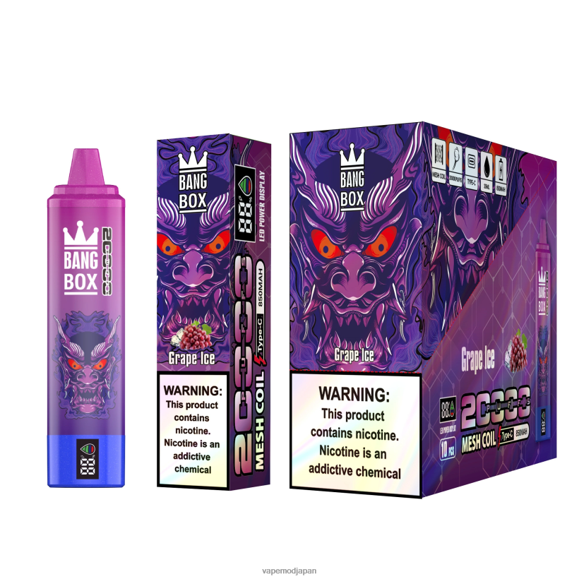 Vape Japan - Bang Box 20000パフのスマートスクリーン L4044861 ぶどう氷