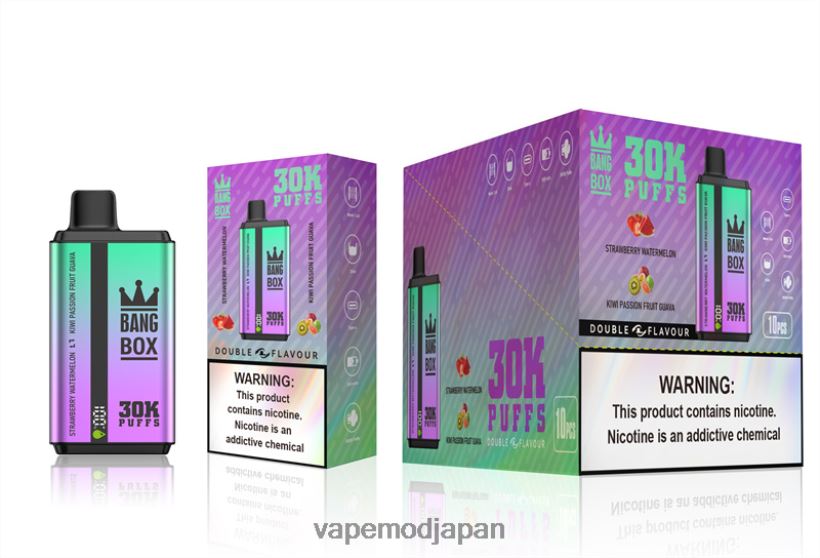 Vape Japan - Bang Box 30000パフ デュアルフレーバー L4044870 ストロベリー・スイカ＆キウイ・パッションフルーツ・グアバ