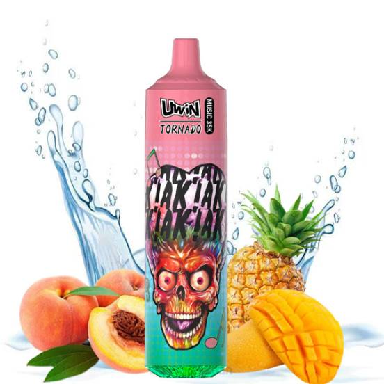 Vape おすすめ - ピーチ マンゴー パイナップル UWIN CRYSTAL 35,000 個の使い捨て電子タバコ 2B8R390