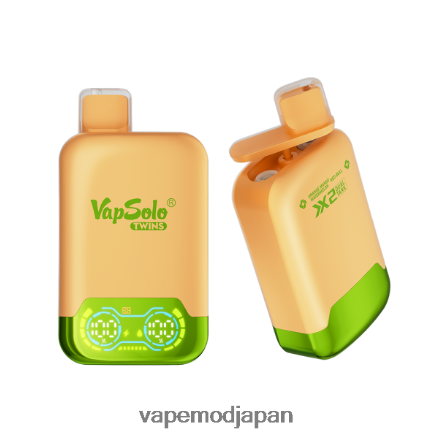Vape ニコチン - Vapsolo TWINS 使い捨て電子タバコ オレンジマンゴースイカ＆レッドブル 22X0BB142