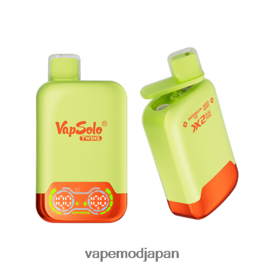 Vape ニコチン - Vapsolo TWINS 使い捨て電子タバコ スイカアイス＆ミックスベリー 22X0BB146