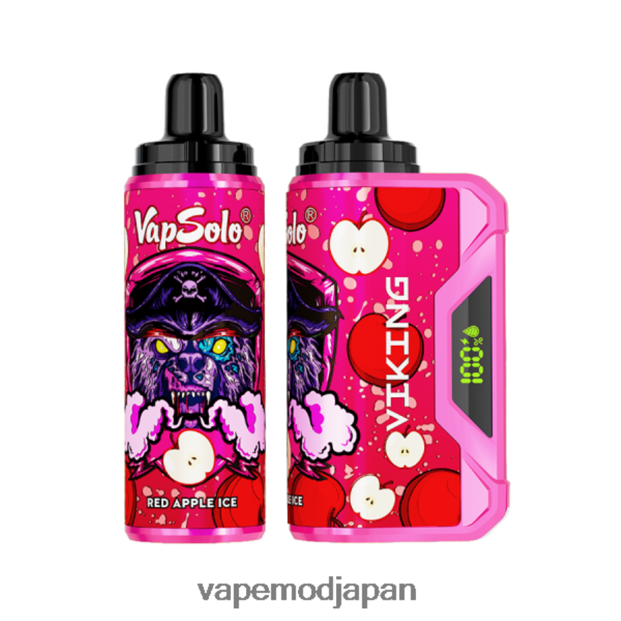 Vape ニコチン - Vapsolo VIKING 使い捨て電子タバコ 赤いリンゴの氷 22X0BB154