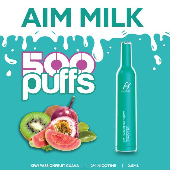 Vape ニコチン - キウイ パッションフルーツ グアバ Aivono AIM MILK 500 2B8R272