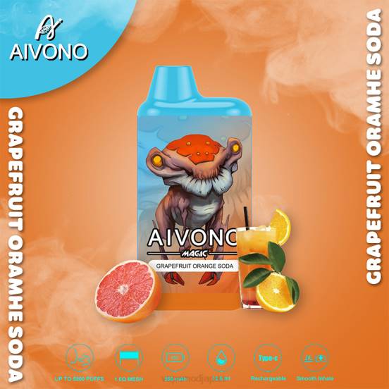 Vape ニコチン - グレープフルーツオレンジソーダ Aivono AIM MAGIC 5800口箱タバコ 2B8R101