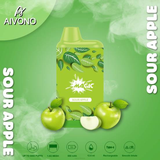 Vape おすすめ - 酸っぱいリンゴ Aivono AIM MAGIC 5800口箱タバコ 2B8R87