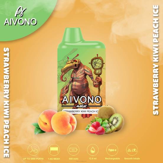 Vape おすすめ - ストロベリーキウイピーチアイス Aivono AIM MAGIC 5800口箱タバコ 2B8R96