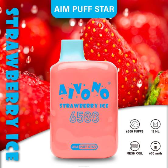 Vape おすすめ - ストロベリーアイス Aivono AIM PUFF STAR 6500 2B8R288