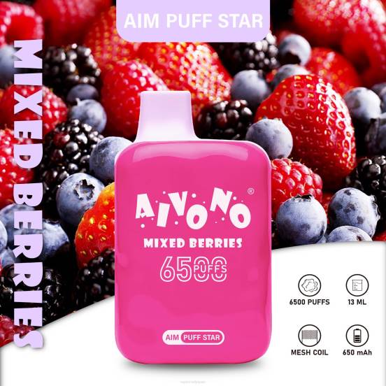 Vape ニコチン - ミックスベリー Aivono AIM PUFF STAR 6500 2B8R290