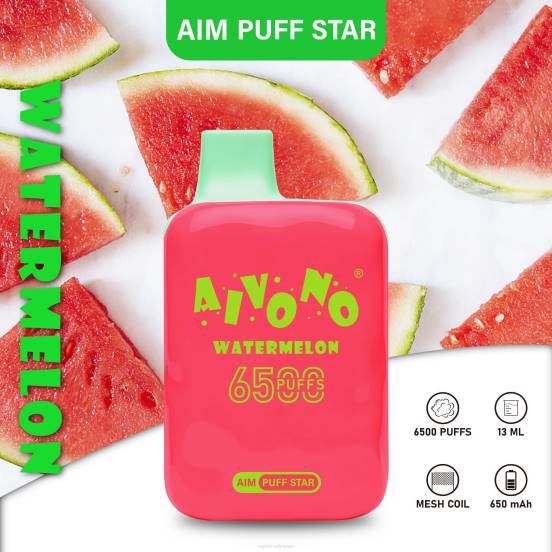 Vape おすすめ - スイカ Aivono AIM PUFF STAR 6500 2B8R291