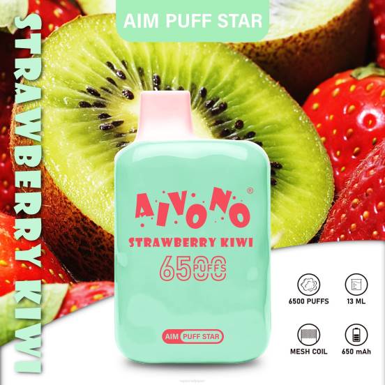 Vape おすすめ - イチゴキウイ Aivono AIM PUFF STAR 6500 2B8R294