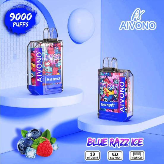 Vape おすすめ - ブルーラズアイス Aivono AIM XXL 9000口ステッカー 透明 2B8R54