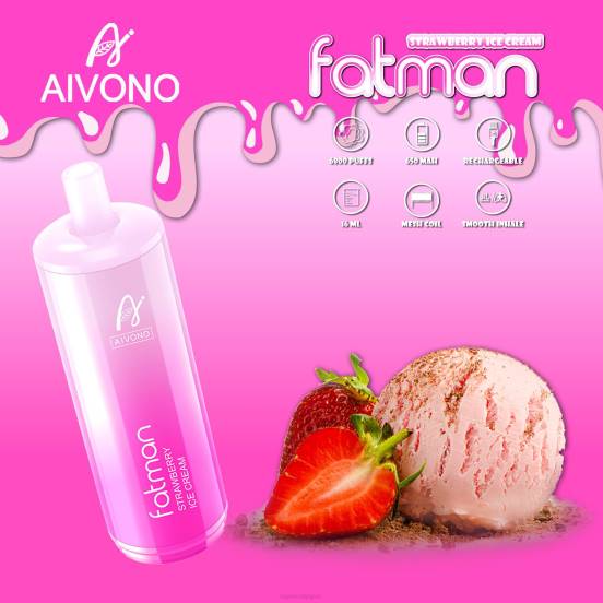 Vape おすすめ - ストロベリーアイスクリーム Aivono FATMAN 6800 2B8R21