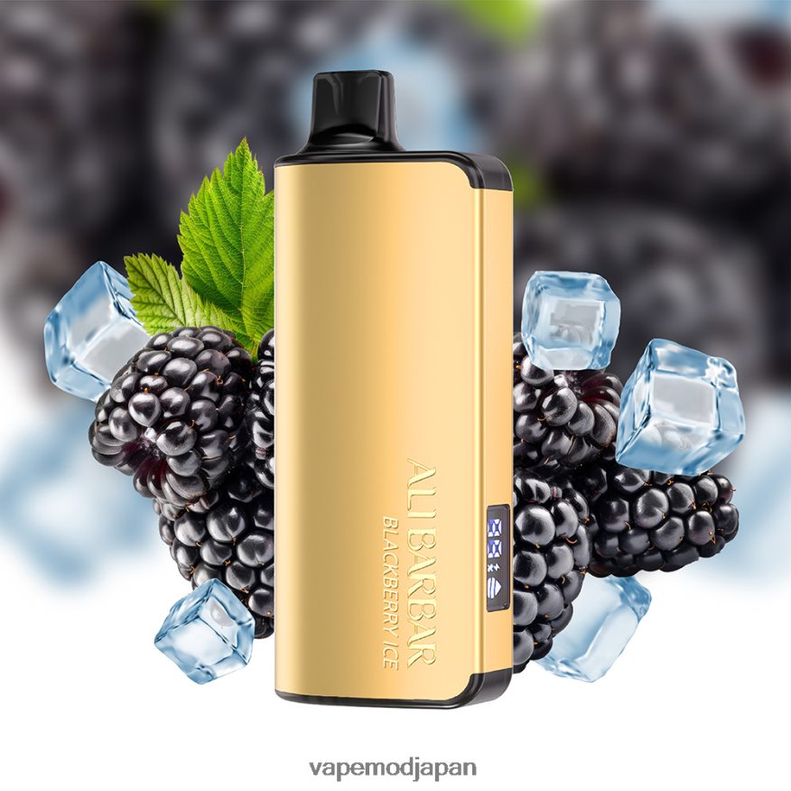 Vape ニコチン - Alibarbar Ingot 9000 使い捨て電子タバコ ブラックベリーアイス 22X0BB30