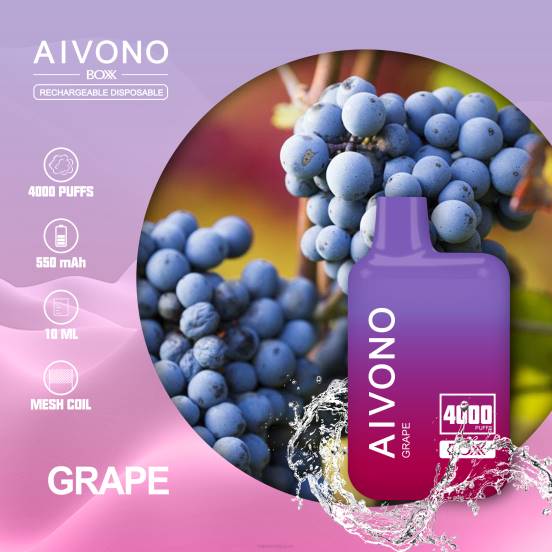 Vape おすすめ - グレープ Aivono AIM BOXX 4000 2B8R213