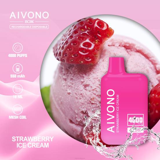 Vape ニコチン - ストロベリーアイスクリーム Aivono AIM BOXX 4000 2B8R221