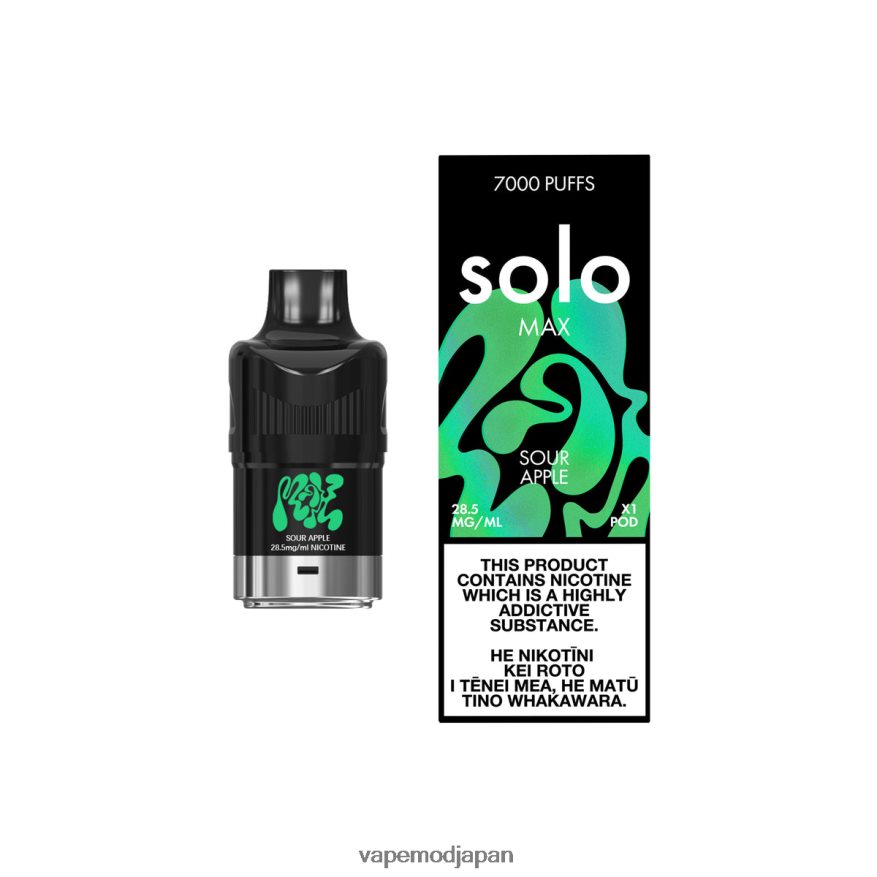 Vape ニコチン - Solo MAX ポッド B6N2FT80 酸っぱいリンゴ