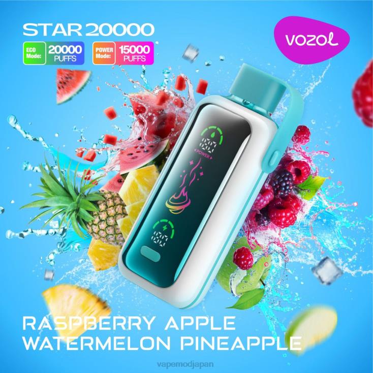 Vape ニコチン - ラズベリー リンゴ スイカ パイナップル VOZOL STAR 20000 682DX18