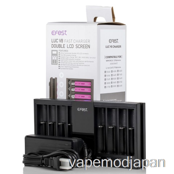 Vape Japan Efest Luc V8 ダブル Lcd スクリーン高速バッテリー充電器
