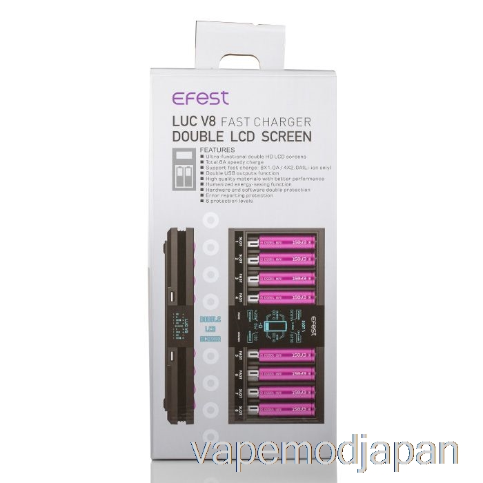 Vape Japan Efest Luc V8 ダブル Lcd スクリーン高速バッテリー充電器