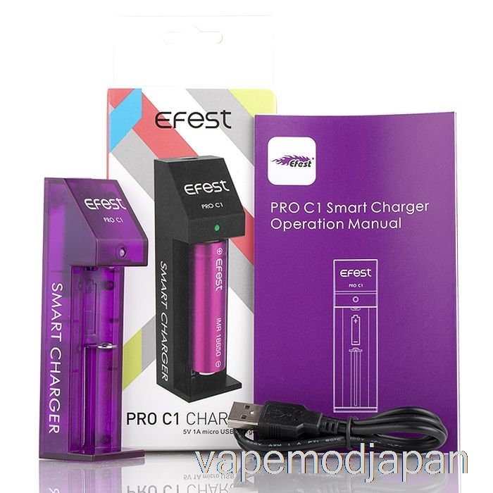 Vape Japan Efest Pro C1 1ベイ スマートバッテリー充電器