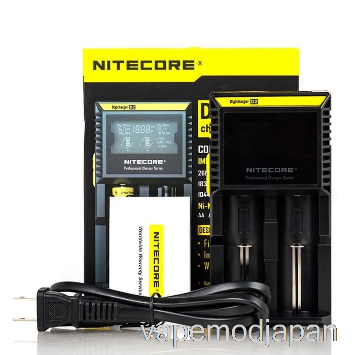Vape Japan Nitecore D2 バッテリー充電器 (2 ベイ)